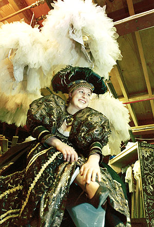 Caroline in costume for the Royal New Zealand Ballet's production of "Swan Lake", July 2002. 